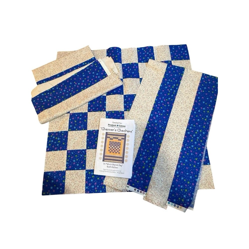 Project Linus Channer's Checkers Quilt Kit Started Complete Pattern Fabric